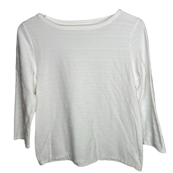 White The Talbots Tee Long Sleeve Top - Picture 1 of 6